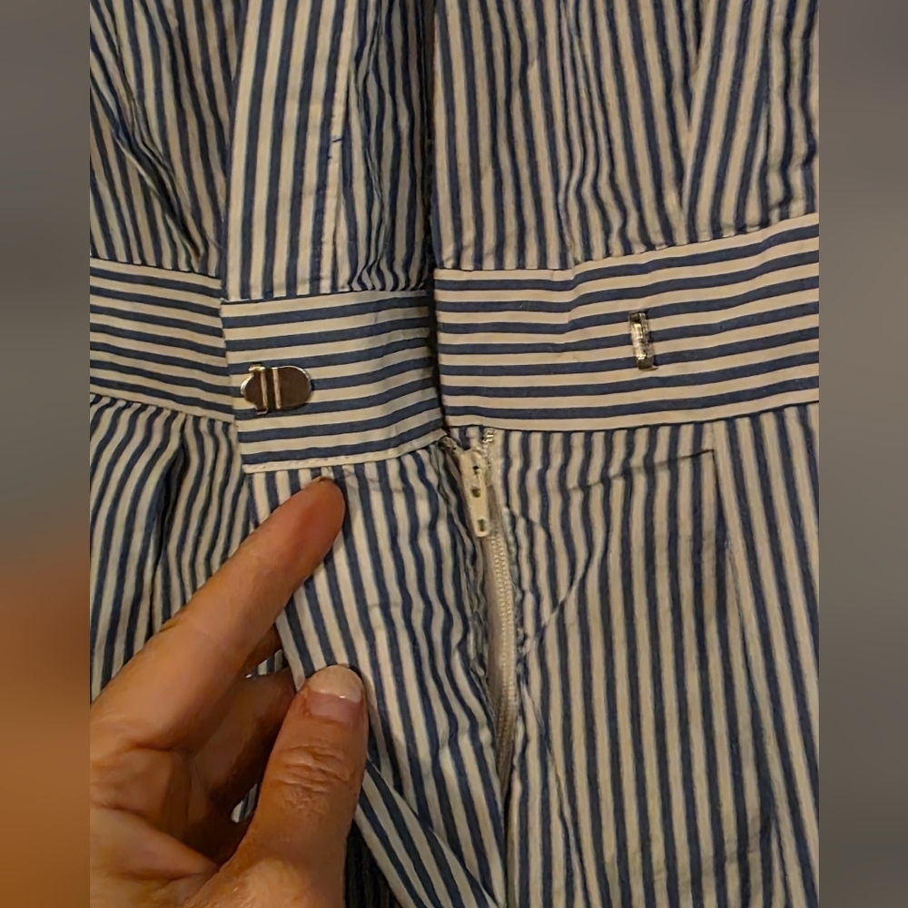 J. Crew Wide Leg Jumpsuit in Shirting Stripe - Picture 7 of 11